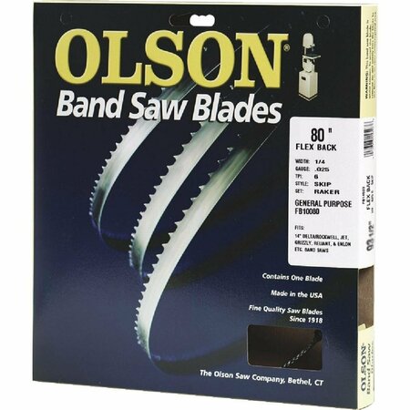 OLSON SAW Olson 80 In. x 3/16 In. 10 TPI Regular Flex Back Band Saw Blade FB10080DB